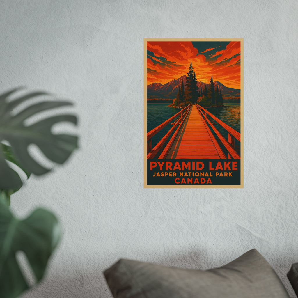 Pyramid Lake Retro Poster