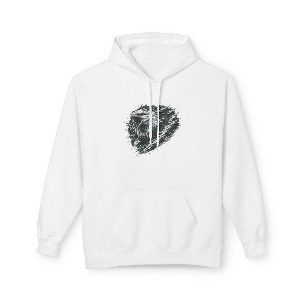 Abstract Eagle Brushstroke Heart Hoodie — Minimal Artistic Pullover