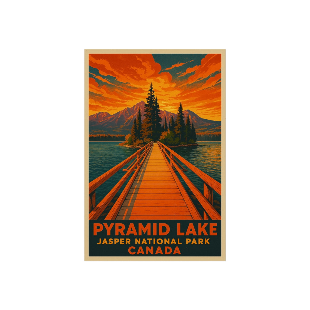 Pyramid Lake Retro Poster