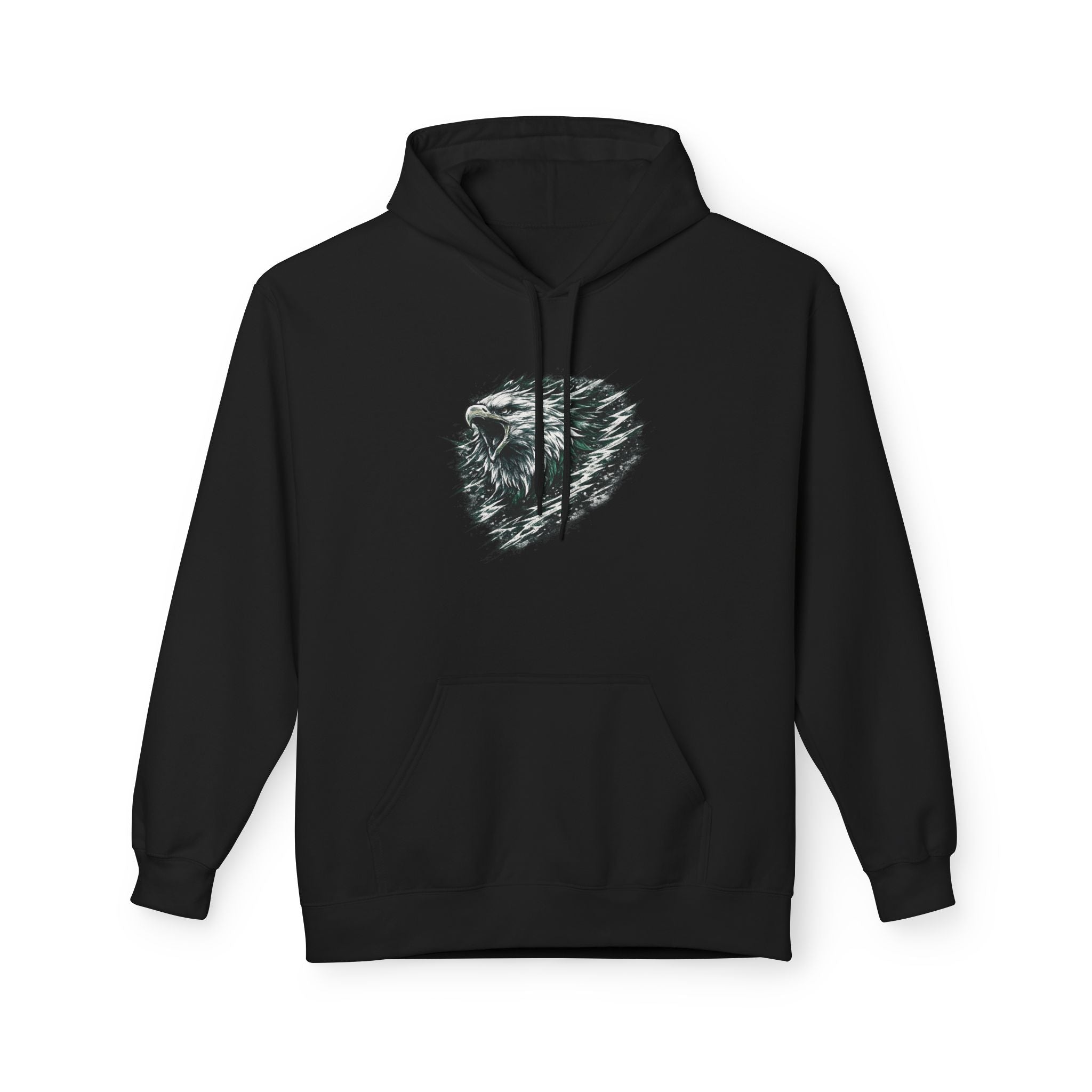 Abstract Eagle Brushstroke Heart Hoodie — Minimal Artistic Pullover