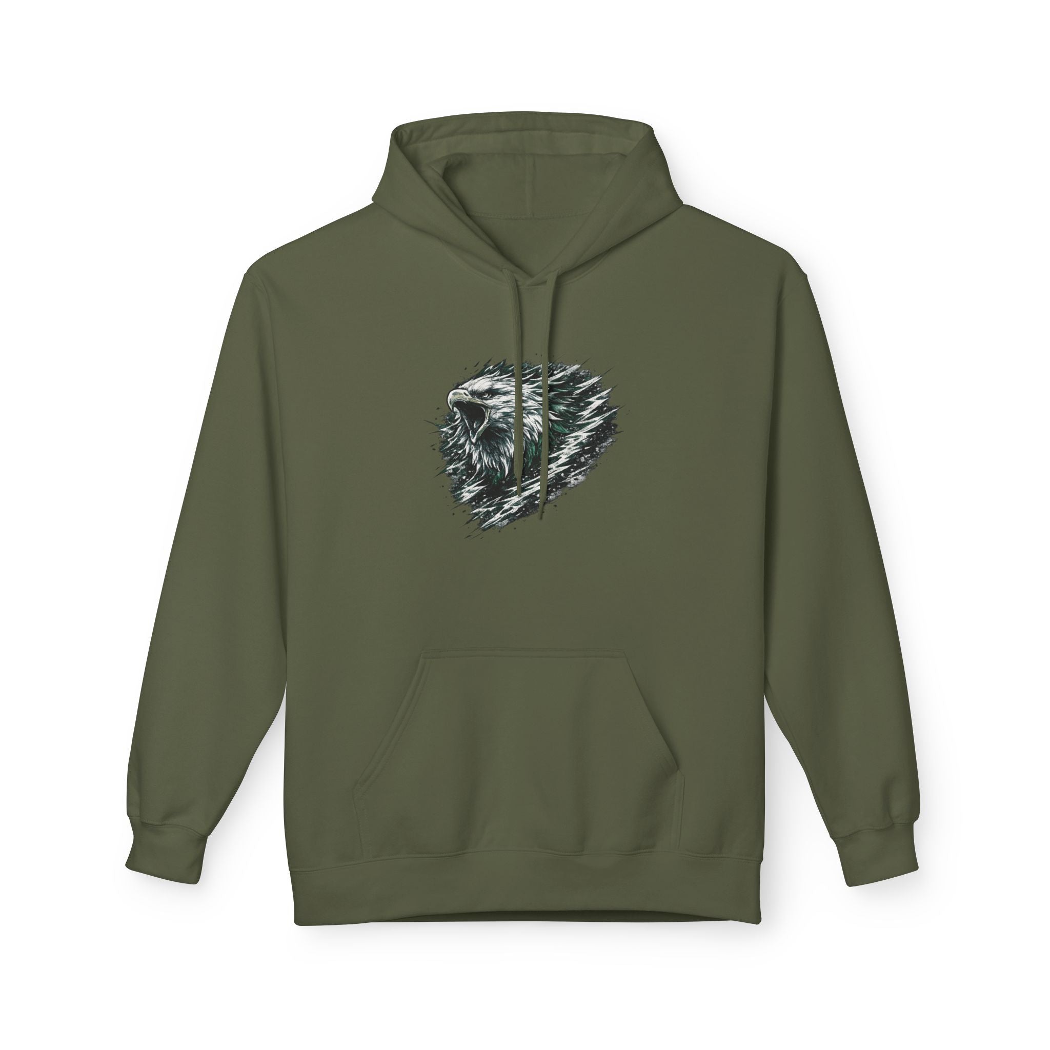Abstract Eagle Brushstroke Heart Hoodie — Minimal Artistic Pullover